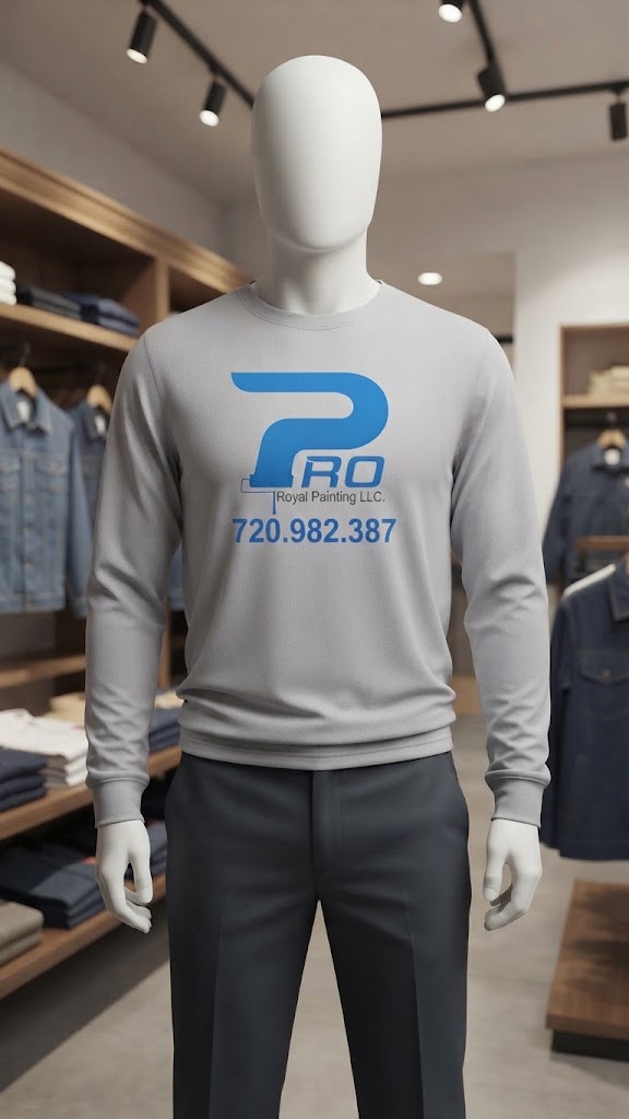 Gray sweatshirt with Pro Royal Painting logo